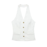 Conjunto Feminino Alfaiataria Colete Frente Única e Calça Pantalona – Sinfonia - VIEUX OFICIAL