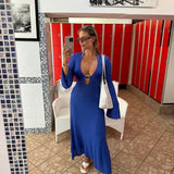 Saída de Praia Longa de Tricô com Argola e Fenda – Ibiza VIEUX OFICIAL