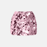 Saia Curta de Paetês Prata com Brilho Espelhado e Modelagem Ajustada – Moulin - VIEUX OFICIAL