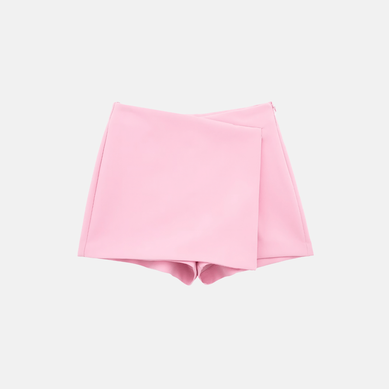Short saia de alfaiataria rosa com design assimétrico Fraise VIEUX OFICIAL