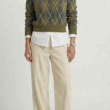 Suéter de tricô com padronagem argyle preppy Beatrice VIEUX OFICIAL