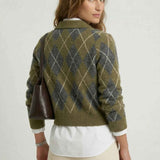 Suéter xadrez de inverno aconchegante Beatrice VIEUX OFICIAL