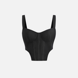 Top Cropped Preto Estruturado Estilo Corset – Emilie - VIEUX OFICIAL