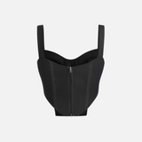 Top Cropped Preto Estruturado Estilo Corset – Emilie - VIEUX OFICIAL