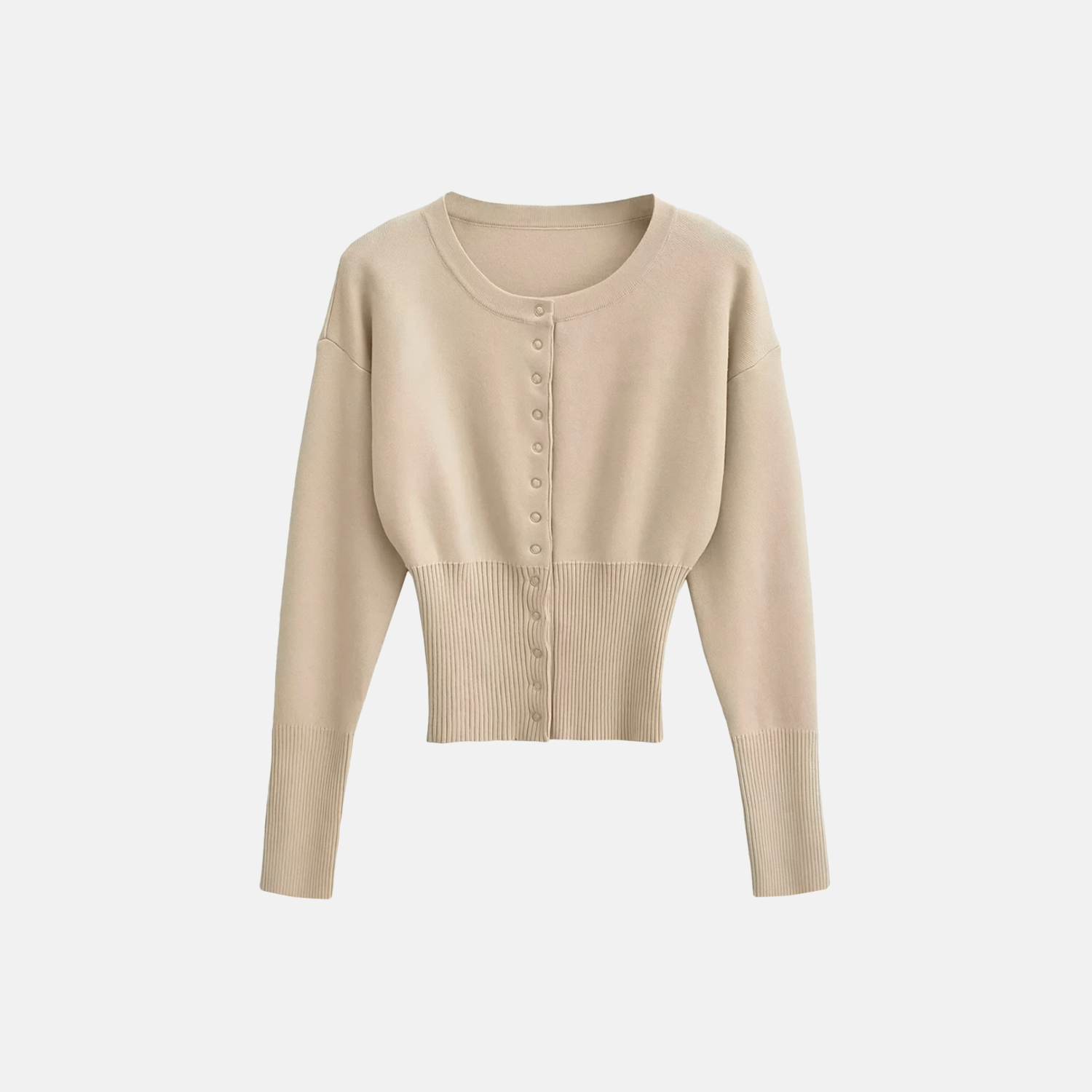 Cardigan cropped de tricô marrom Vitale VIEUX OFICIAL