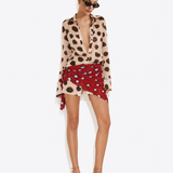 Vestido Curto Chemise Animal Print com Lenço Estampado – Azénor
