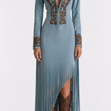 Vestido Longo Country Feminino com Franjas, Bordado Western e Manga Longa – Maison Sauvage
