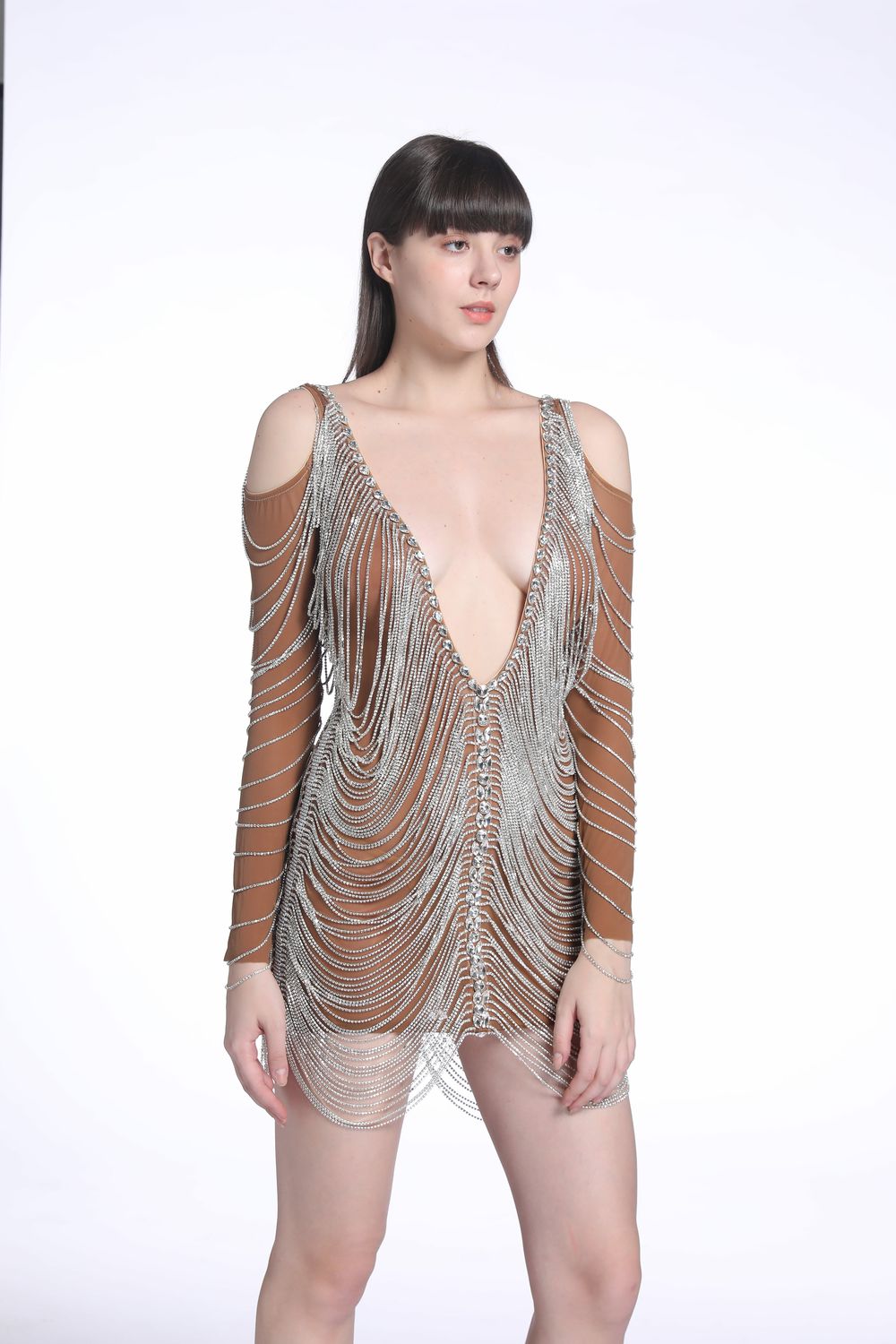 Vestido Caillet Curto Prata VIEUX OFICIAL