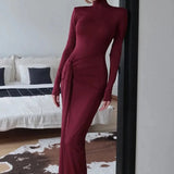 Vestido Canele Longo Vinho VIEUX OFICIAL
