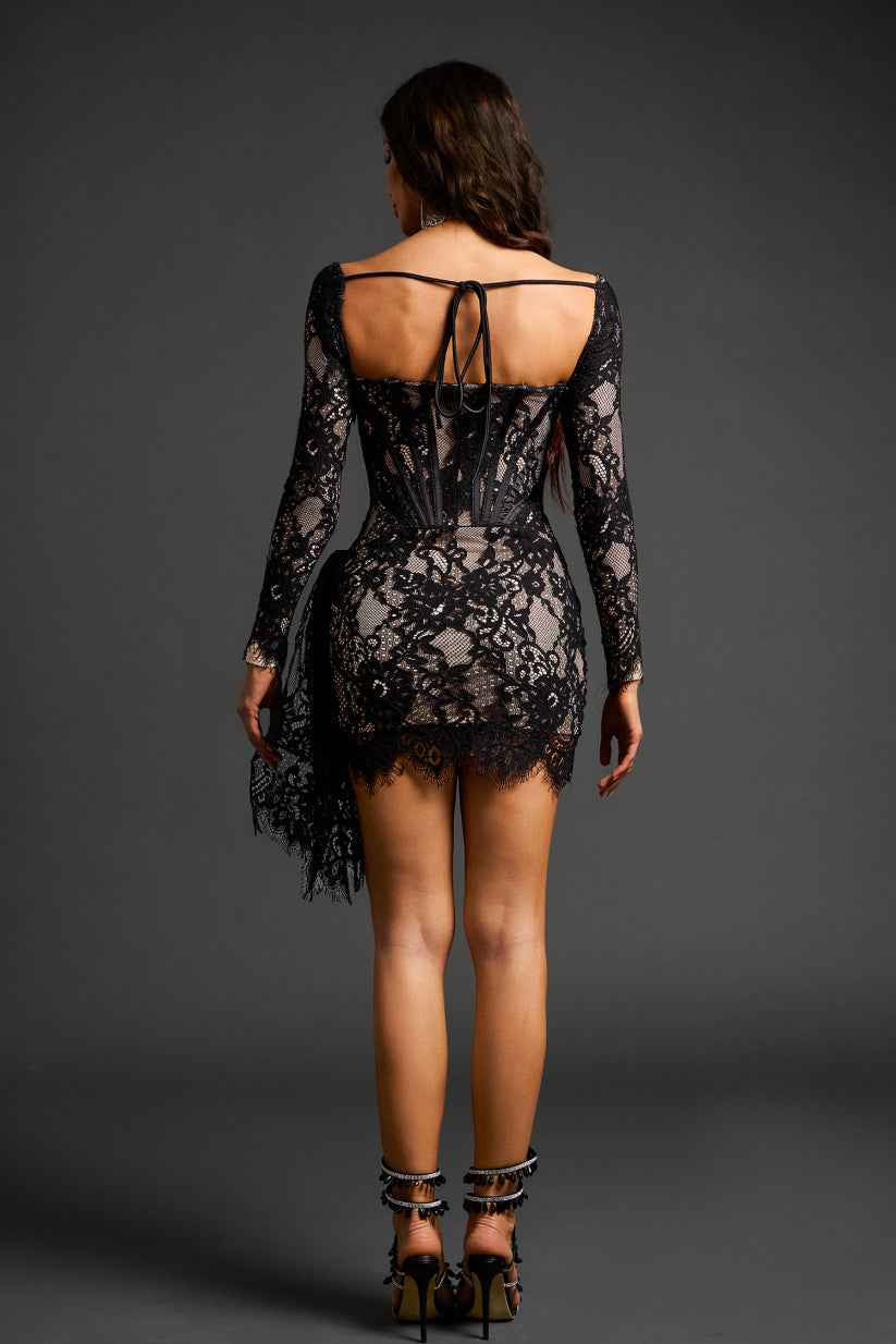 Vestido Cocarde Preto Curto
