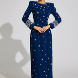 Vestido Coupole Longo Azul VIEUX OFICIAL