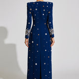 Vestido Coupole Longo Azul VIEUX OFICIAL