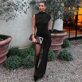 Vestido Curto Drapeado Assimétrico com Cauda Lateral e Gola Alta – Sienna VIEUX OFICIAL