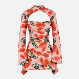 Vestido Curto Preto com Manga Longa e Recorte Frontal - Clivage Hiver VIEUX OFICIAL
