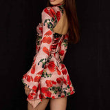 Vestido Curto Preto com Manga Longa e Recorte Frontal - Clivage Hiver VIEUX OFICIAL