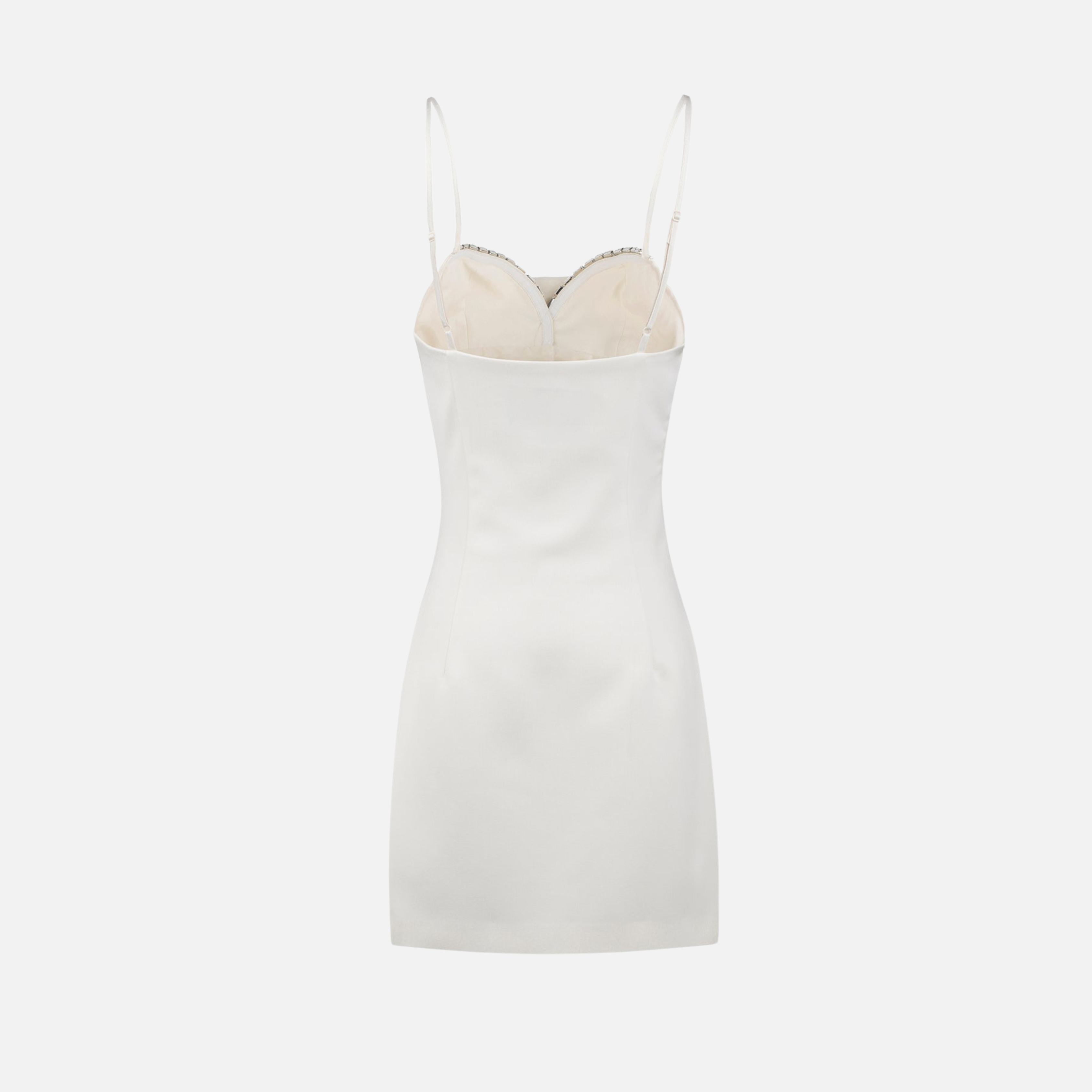 Vestido Curto Rosa com Alças Finas e Bordado de Pérolas no Decote - Perle VIEUX OFICIAL