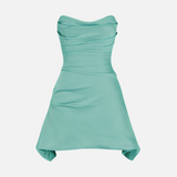 Vestido Curto Tomara que Caia em Cetim com Fenda - Clivage - VIEUX OFICIAL