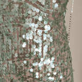 Vestido Curto Verde com Paetês e Alças de Corrente - Joubert VIEUX OFICIAL