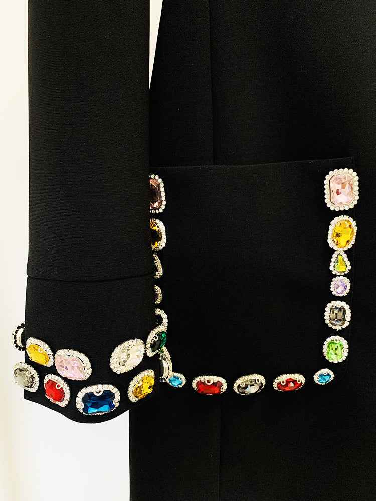 Vestido Curto com Mangas Longas e Aplicações de Pedrarias - Les Mots VIEUX OFICIAL