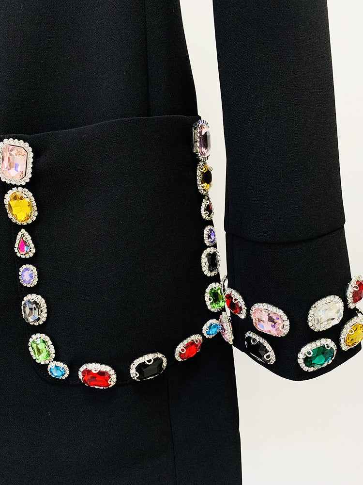 Vestido Curto com Mangas Longas e Aplicações de Pedrarias - Les Mots VIEUX OFICIAL