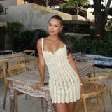 Vestido Curto de Crochê Artesanal Estilo Bustier – Sirena