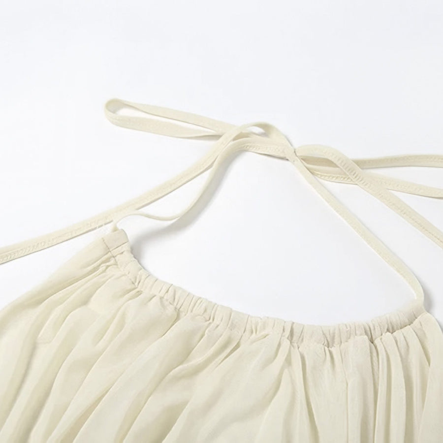 Vestido Curto de Festa Frente Única Drapeado com Franjas – Fleur VIEUX OFICIAL