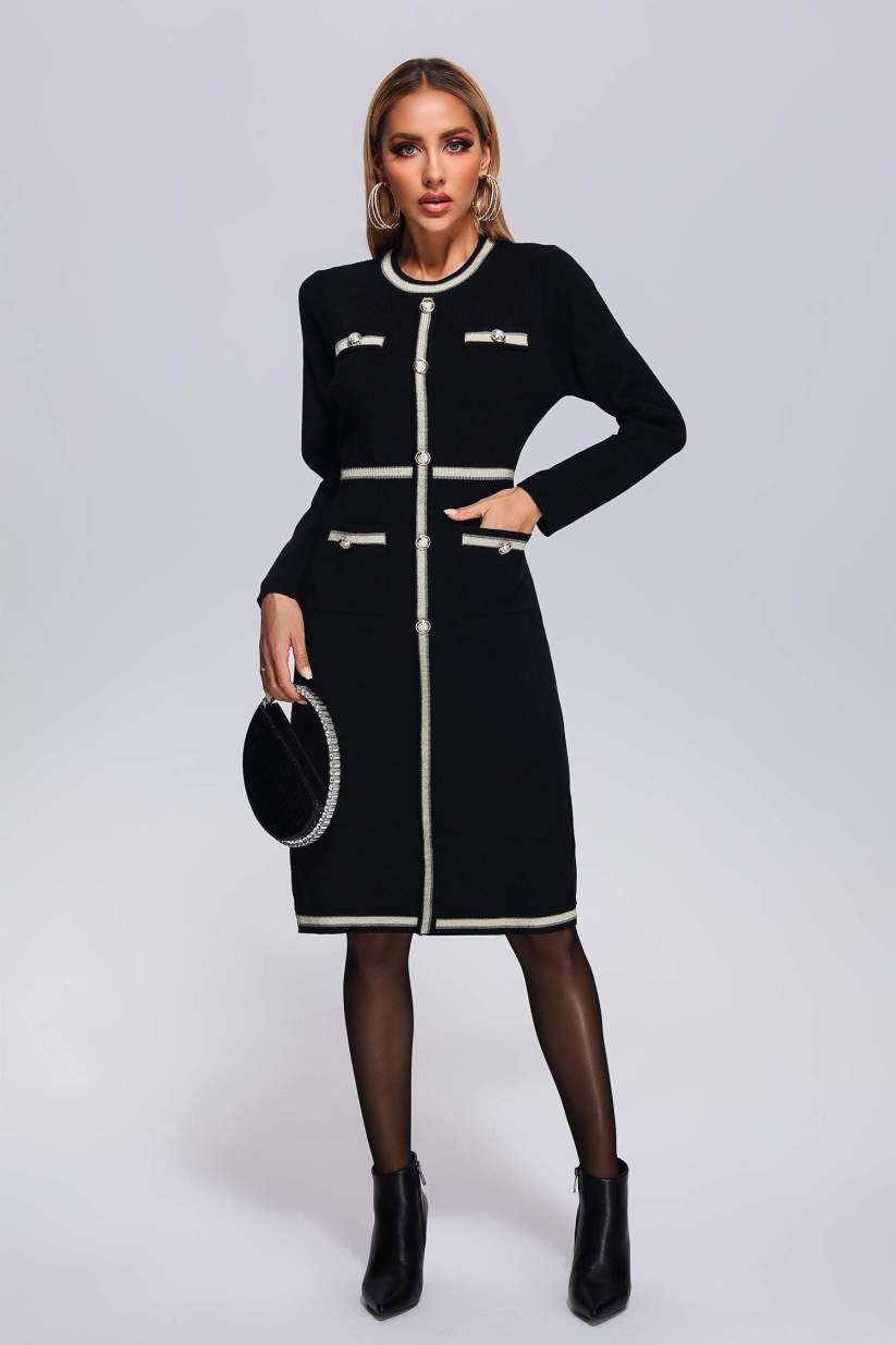 Vestido Fromage Longo Preto VIEUX OFICIAL