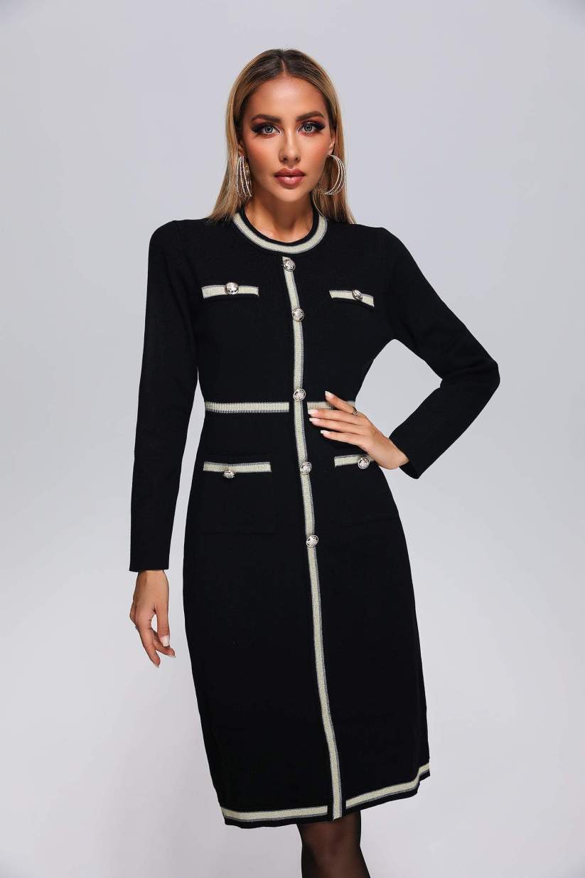Vestido Fromage Longo Preto VIEUX OFICIAL