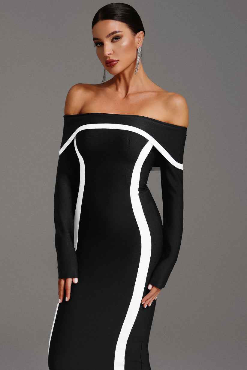 Vestido Lilas Preto Longo VIEUX OFICIAL