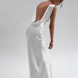 Vestido longo acetinado de gala VIEUX Calixta VIEUX OFICIAL