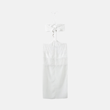 Vestido Longo Branco com Franjas e Corrente Dourada no Decote – Ferre - VIEUX OFICIAL