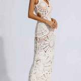 Vestido Longo Branco em Crochê - Piquet VIEUX OFICIAL