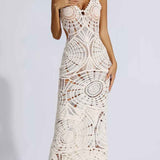 Vestido Longo Branco em Crochê - Piquet VIEUX OFICIAL