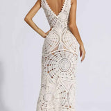 Vestido Longo Branco em Crochê - Piquet VIEUX OFICIAL