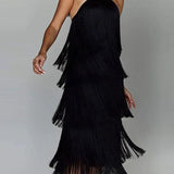 Vestido Longo Com Franjas - Montmartre