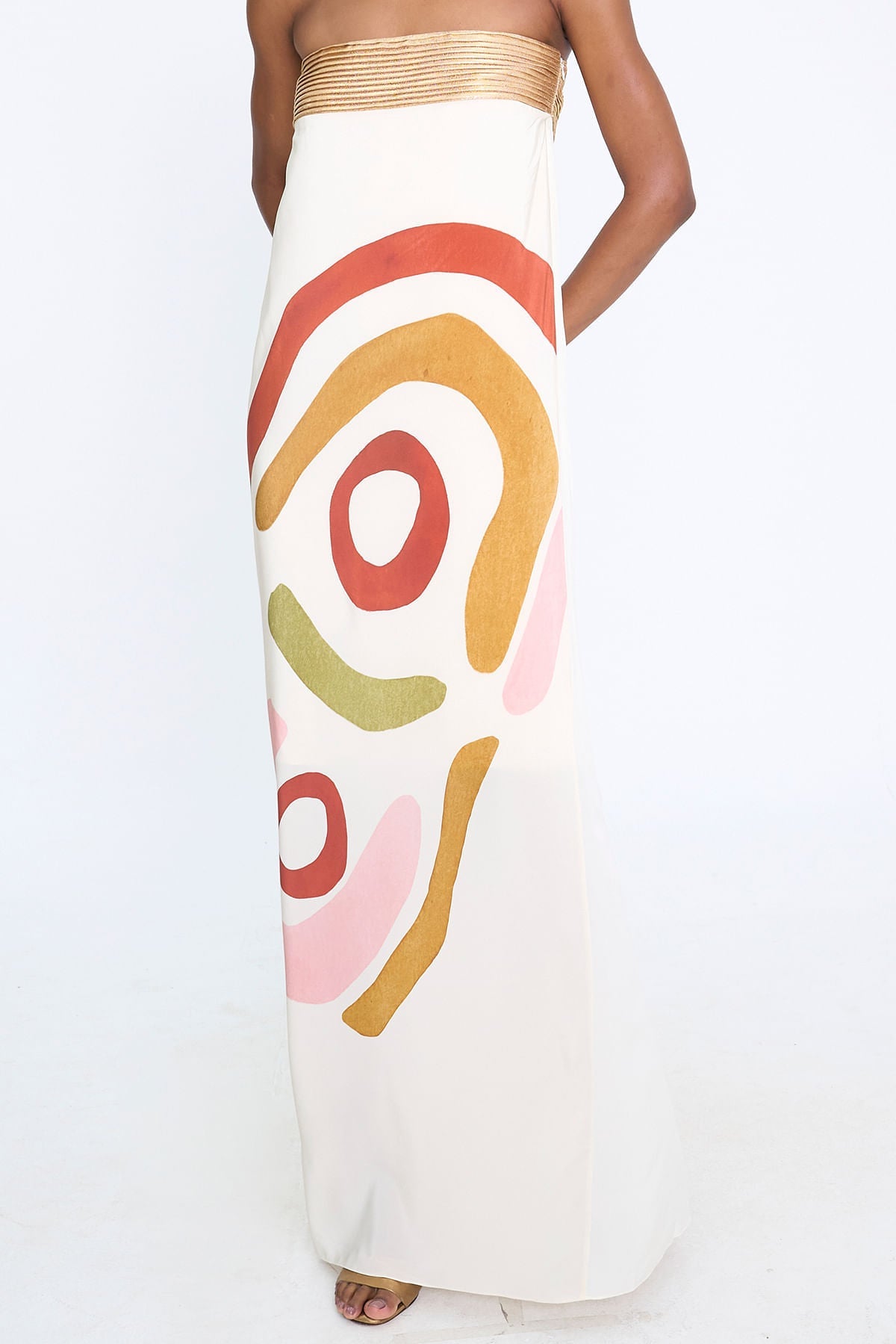 Vestido Longo Tomara que Caia com Estampa Abstrata – Tarsila