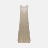 Vestido Longo de Crochê Brilhante Transparente com Efeito Metalizado – Amber - VIEUX OFICIAL