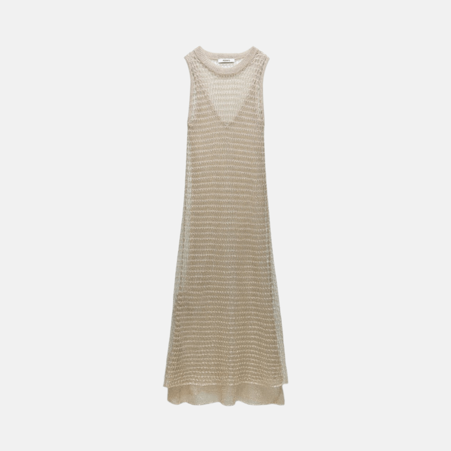 Vestido Longo de Crochê Brilhante Transparente com Efeito Metalizado – Amber - VIEUX OFICIAL