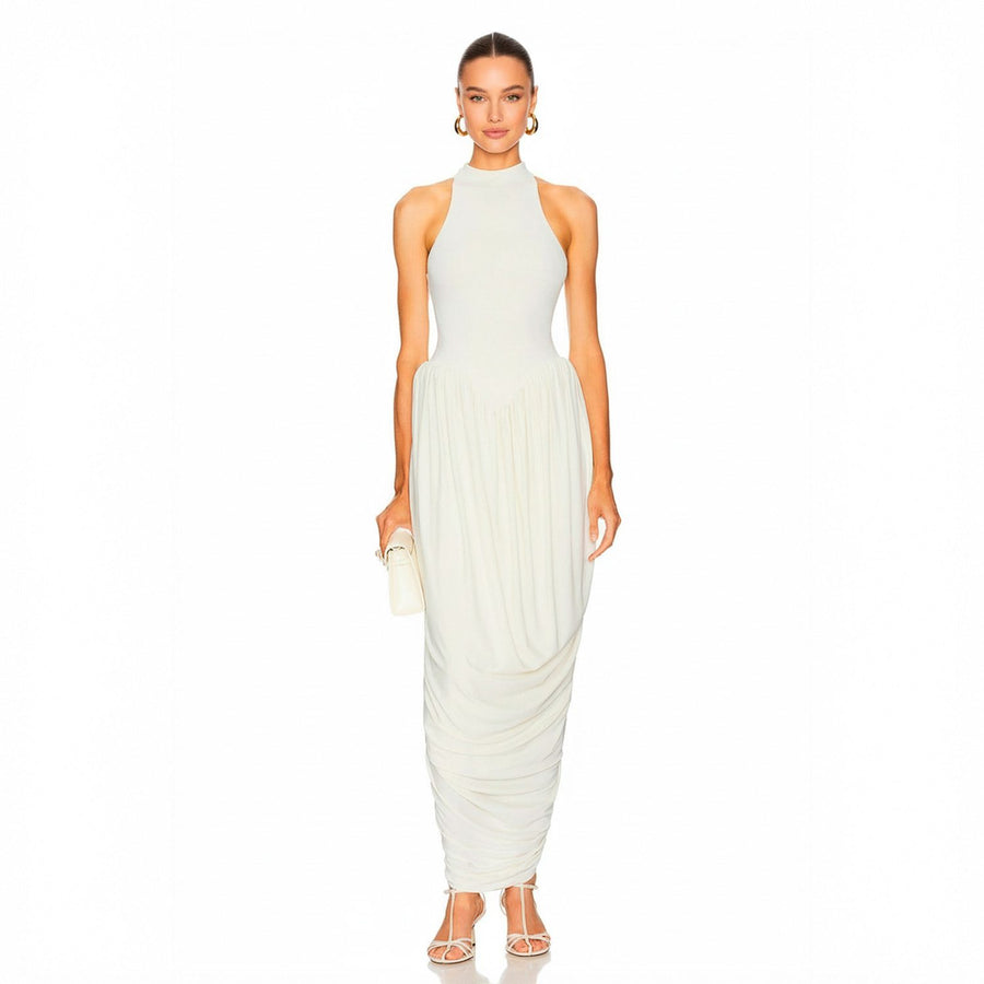 Vestido longo elegante com decote frente única Liesel VIEUX OFICIAL