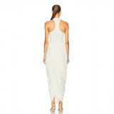 Vestido longo azul drapeado para madrinha Liesel VIEUX OFICIAL