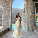 Vestido Longo de Festa Frente Única com Detalhes em Crochê – Calypso