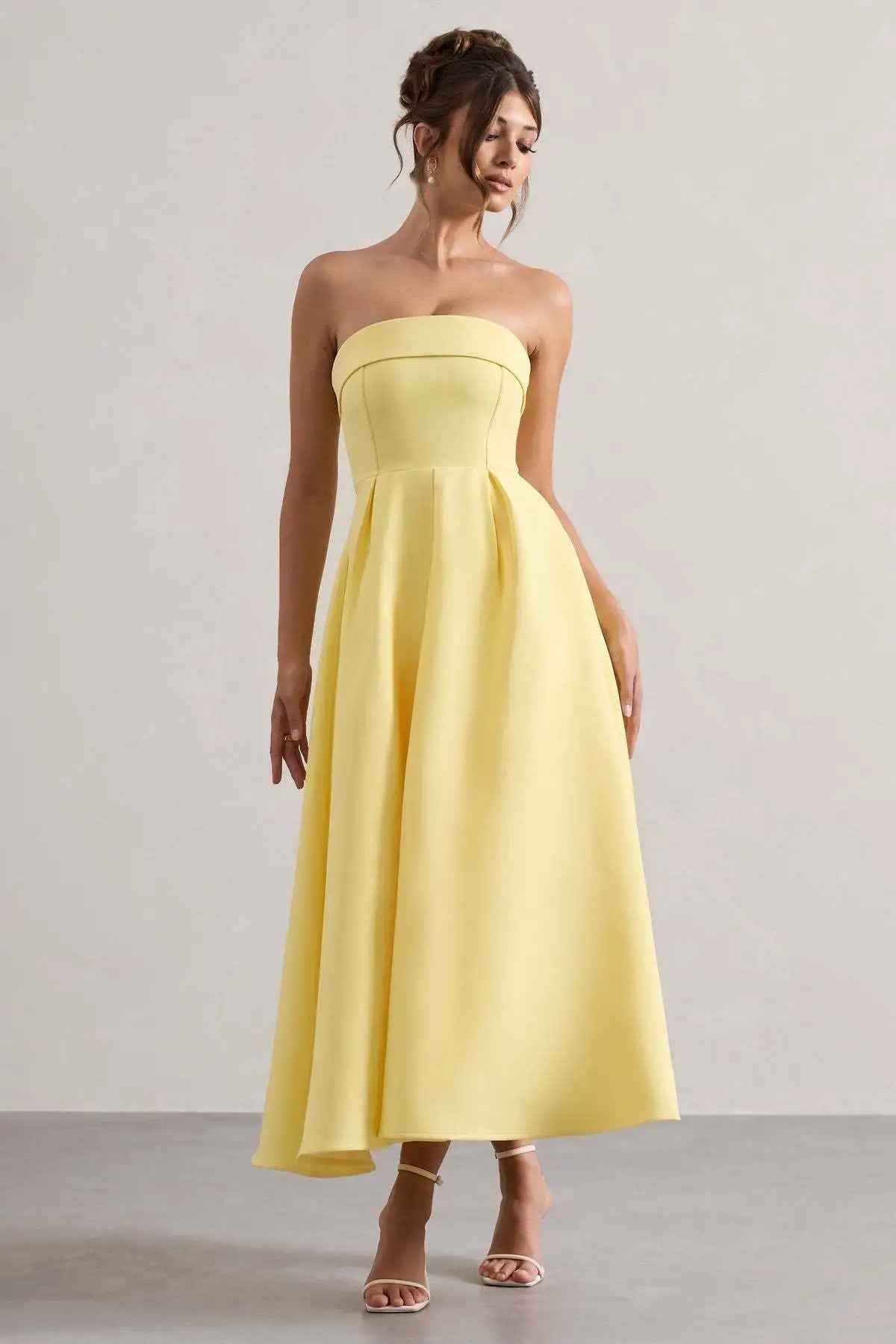 Vestido midi tomara que caia elegânte Aurélie VIEUX OFICIAL