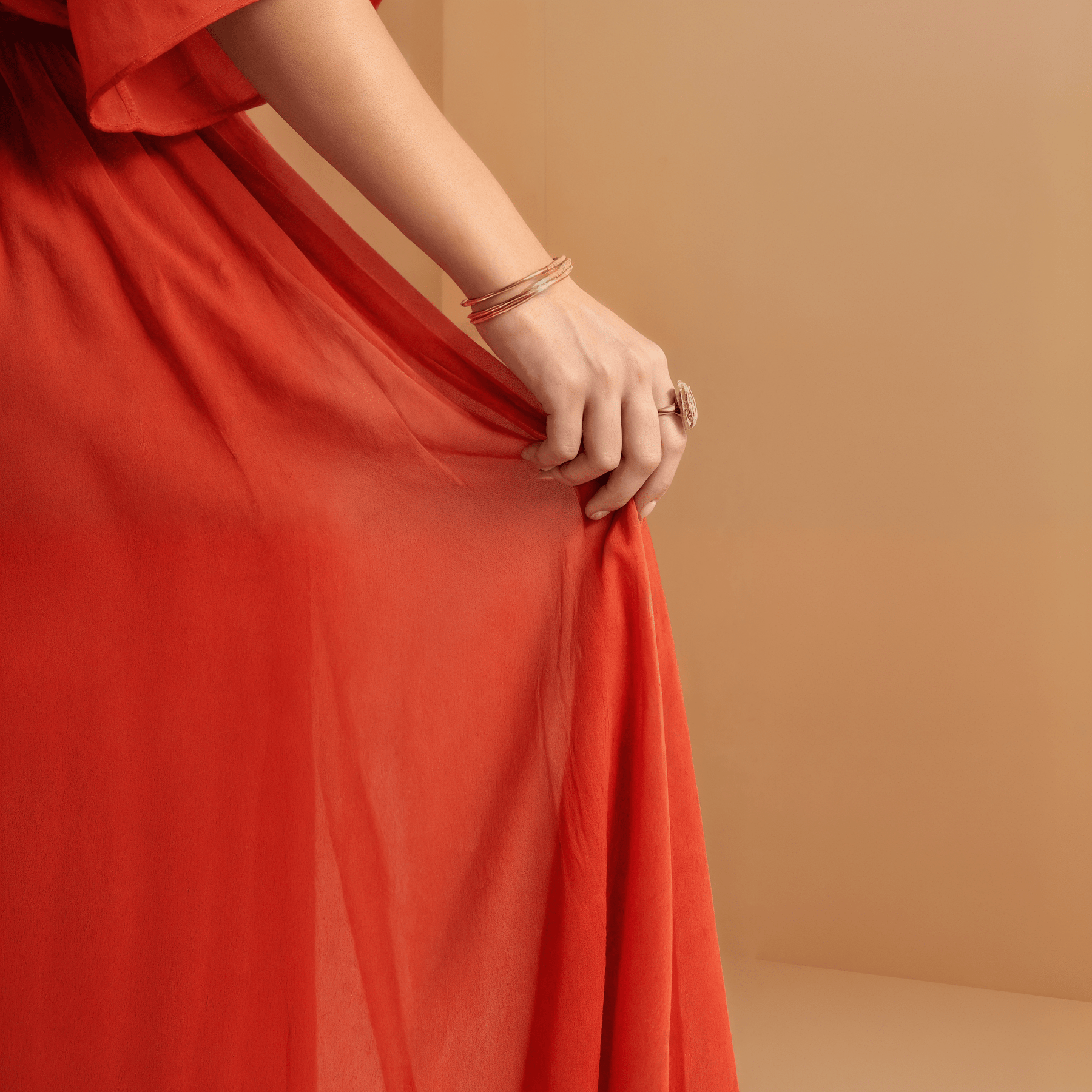 Vestido Midi de Festa Transpassado Fluido com Babados – Amélie VIEUX OFICIAL