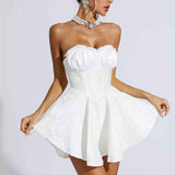 Vestido Mini Tomara que Caia com Saia Godê e Detalhe de Laise – Maï VIEUX OFICIAL
