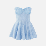 Vestido Mini Tomara que Caia com Saia Godê e Detalhe de Laise – Maï VIEUX OFICIAL
