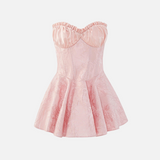Vestido Mini Tomara que Caia com Saia Godê e Detalhe de Laise – Maï VIEUX OFICIAL