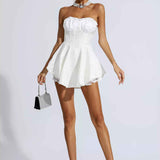 Vestido Mini Tomara que Caia com Saia Godê e Detalhe de Laise – Poison - VIEUX OFICIAL