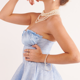 Vestido Mini Tomara que Caia com Saia Godê e Detalhe de Laise – Poison - VIEUX OFICIAL