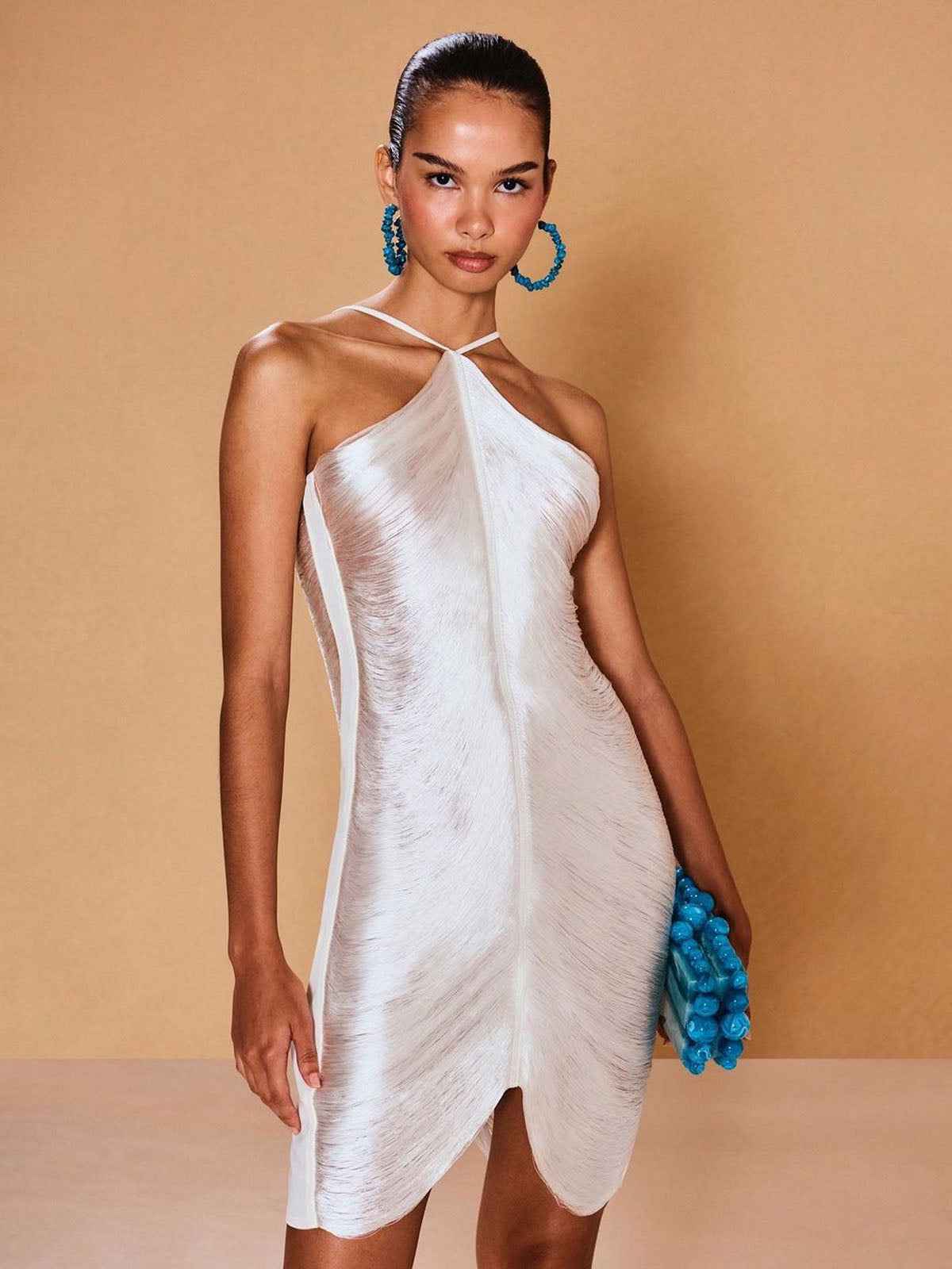 Vestido de Festa Curto com Franjas Metálicas Feminino – Perrot - VIEUX OFICIAL