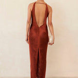Vestido Perrot longo vermelho em franjas VIEUX OFICIAL